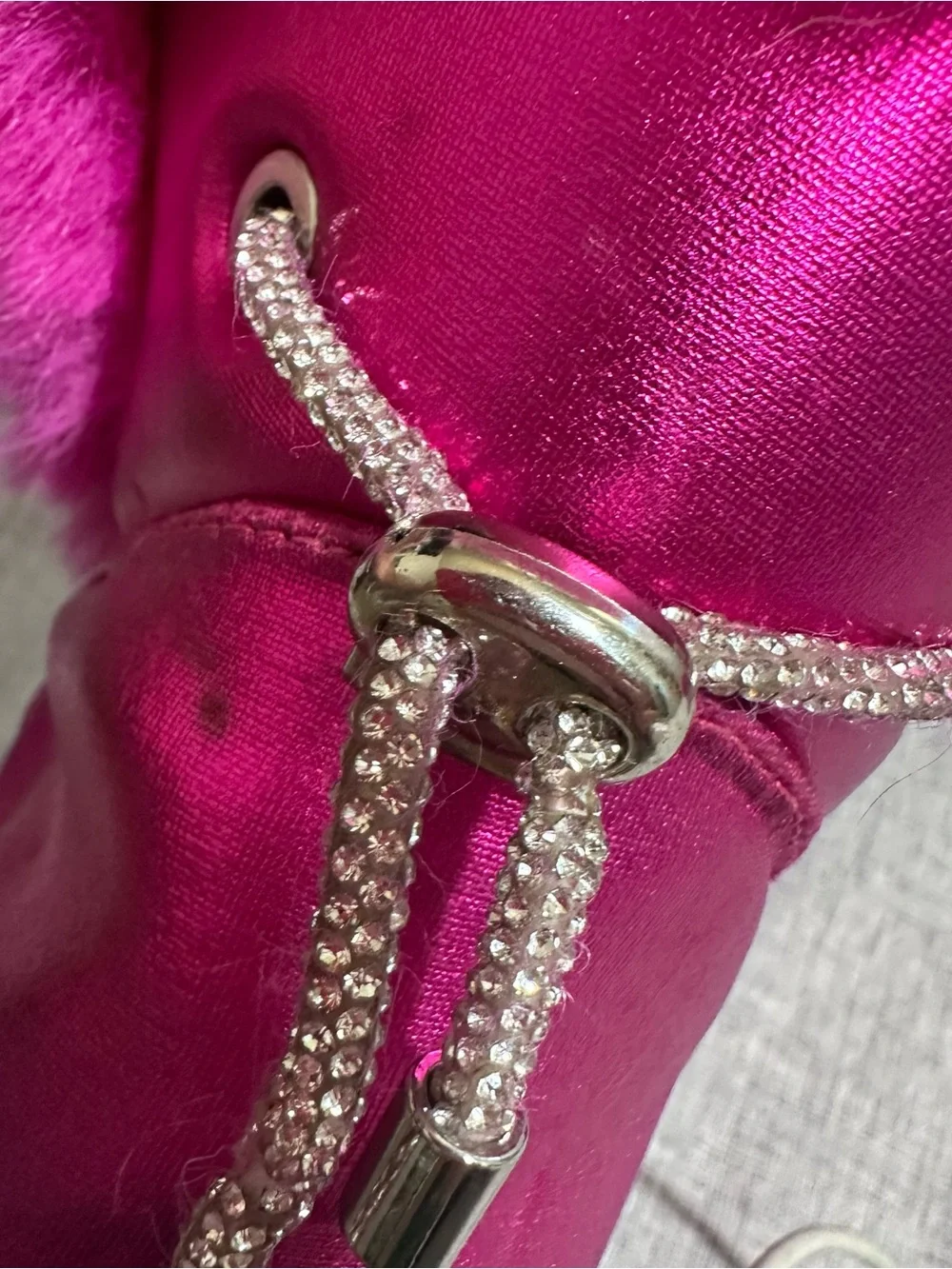 Juicy Couture kreed Metallic Hot fuchsia Fur Cuff Winter Boots